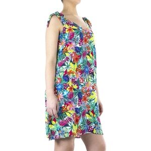 Nina Leonard Tropical Colorful Floral Dress NWT 2x